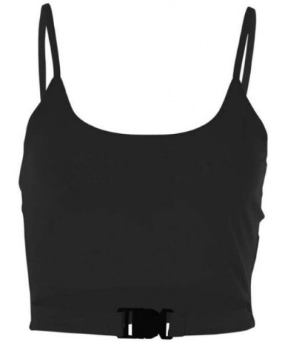 Sling Bottoming Vest- Solid Color Sexy Camisole Female Summer Bottoming Vest-Black-S - Black - CZ19E7OAXIW $36.11 Camisoles &...