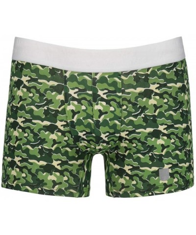 Fashion Men Underwear Boxer Briefs Ultra Soft Breathable Premium Cotton Green Camo Print Cool Army Collection - CJ18LX0LYIO $...