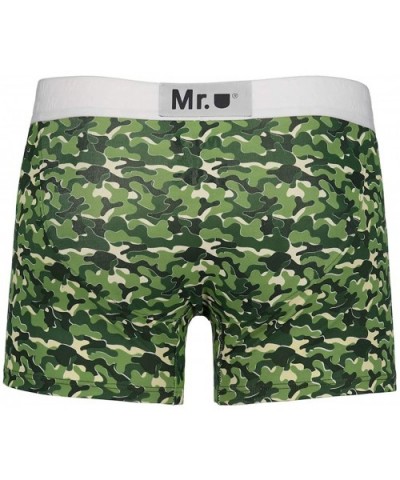 Fashion Men Underwear Boxer Briefs Ultra Soft Breathable Premium Cotton Green Camo Print Cool Army Collection - CJ18LX0LYIO $...