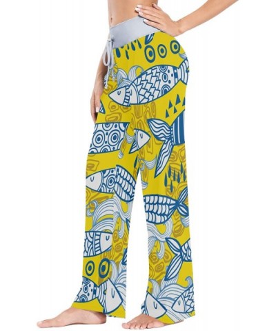 Women's Comfy Stretch Rastafarian Colors Marijuana Drawstring Wide Leg Pajama Pants Lounge Pants - Color 5 - C2197UTOA4G $44....