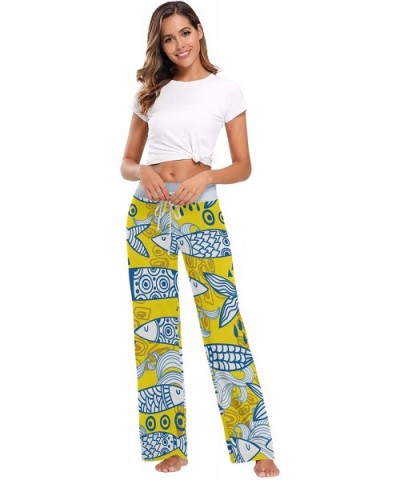 Women's Comfy Stretch Rastafarian Colors Marijuana Drawstring Wide Leg Pajama Pants Lounge Pants - Color 5 - C2197UTOA4G $44....