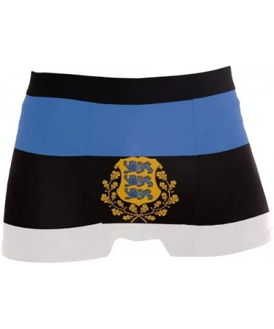 Breathable Boxer Brief Underwear Mens Boys Estonia Flag National Emblem - Black - C918YZ8GYYY $28.95 G-Strings & Thongs