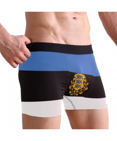 Breathable Boxer Brief Underwear Mens Boys Estonia Flag National Emblem - Black - C918YZ8GYYY $28.95 G-Strings & Thongs