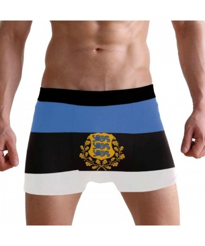 Breathable Boxer Brief Underwear Mens Boys Estonia Flag National Emblem - Black - C918YZ8GYYY $28.95 G-Strings & Thongs