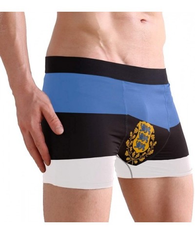 Breathable Boxer Brief Underwear Mens Boys Estonia Flag National Emblem - Black - C918YZ8GYYY $28.95 G-Strings & Thongs