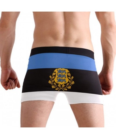 Breathable Boxer Brief Underwear Mens Boys Estonia Flag National Emblem - Black - C918YZ8GYYY $28.95 G-Strings & Thongs