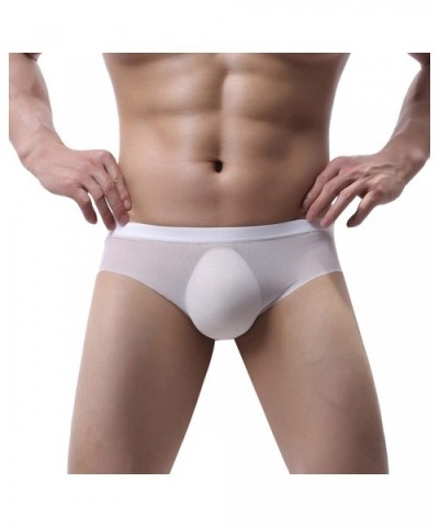 Men Mesh Low Waist Underwear Soft Breathable Knickers Short Sexy Briefs Men Underwear Cuecas Underpants - White - C919E7CY5LI...