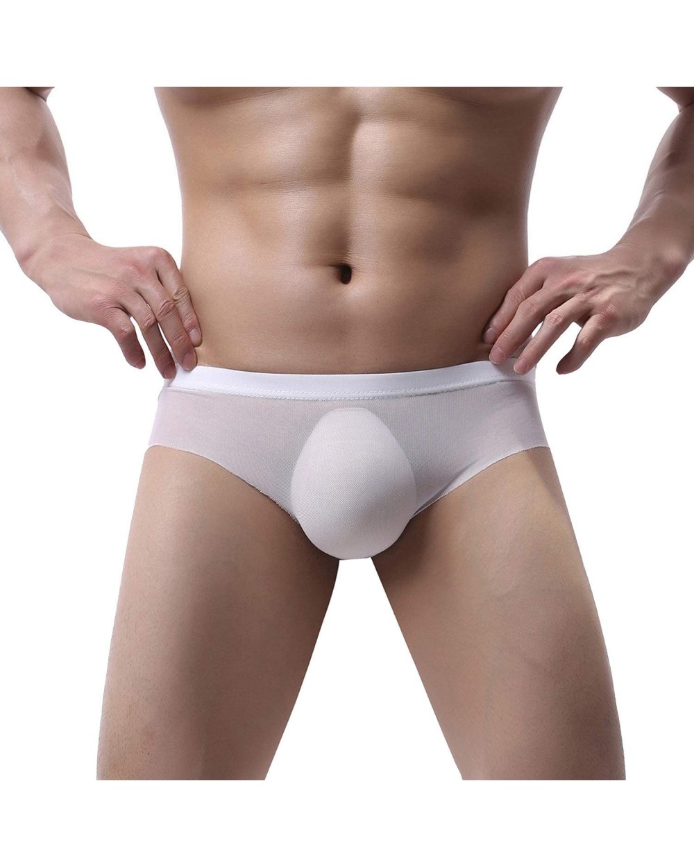 Men Mesh Low Waist Underwear Soft Breathable Knickers Short Sexy Briefs Men Underwear Cuecas Underpants - White - C919E7CY5LI...