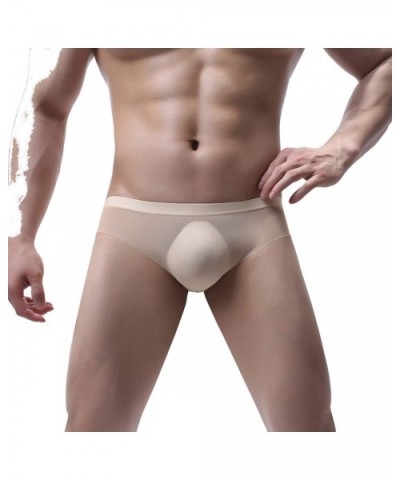 Men Mesh Low Waist Underwear Soft Breathable Knickers Short Sexy Briefs Men Underwear Cuecas Underpants - White - C919E7CY5LI...