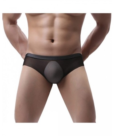 Men Mesh Low Waist Underwear Soft Breathable Knickers Short Sexy Briefs Men Underwear Cuecas Underpants - White - C919E7CY5LI...