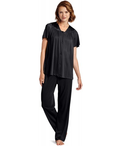 Women's Coloratura Sleepwear Short Sleeve Pajama Set 90107 - Midnight Black - CM113RR8U61 $44.63 Sets