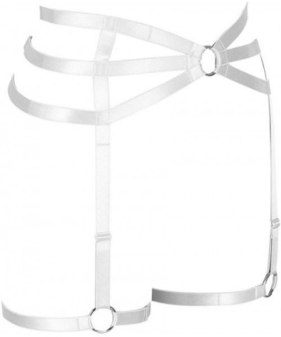 Women's Punk Harness Garter Belt Belt Leg Belt Adjust High Waist Stockings Belt Carnival Dance Belt - White - CO196N9TCTN $34...