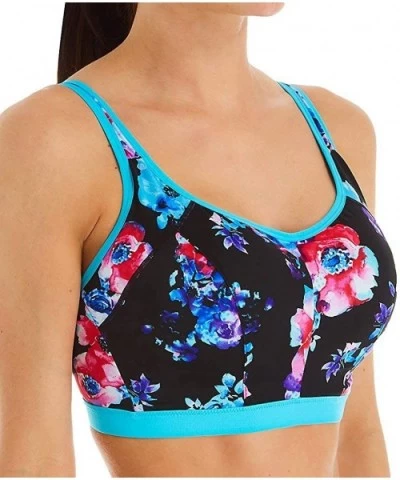 Annie Convertible High Impact Underwire Sports Bra - Floral Blue Pink - CB18W4O9COH $74.66 Bras