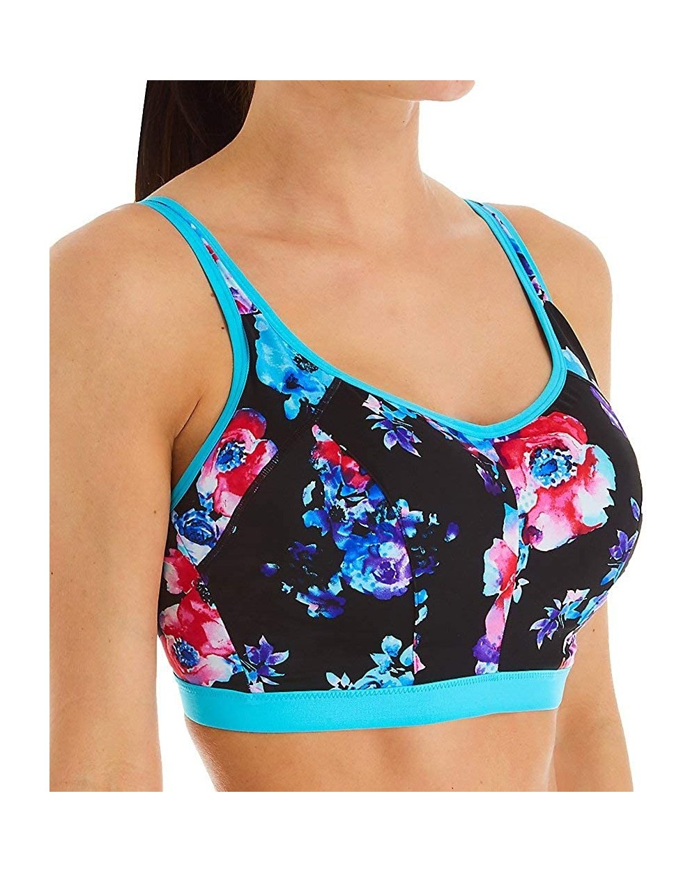 Annie Convertible High Impact Underwire Sports Bra - Floral Blue Pink - CB18W4O9COH $74.66 Bras