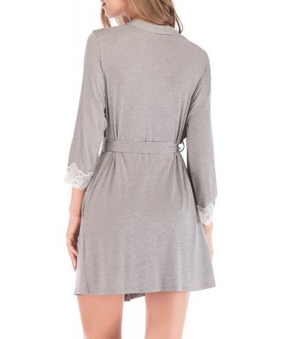 Women's Modal Soft Kimono Robes Short Lightweight Bathrobe Solid Sleepwear Loungewear Pajamas - Grey - C9196SX8YWC $37.41 Robes