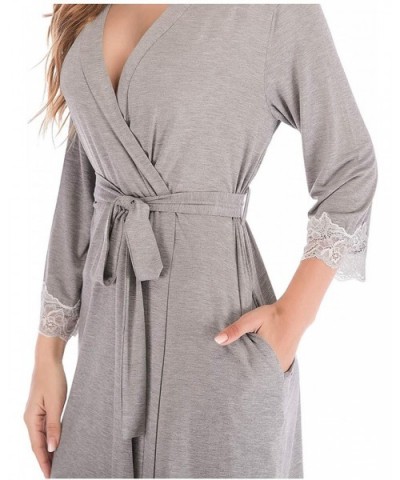 Women's Modal Soft Kimono Robes Short Lightweight Bathrobe Solid Sleepwear Loungewear Pajamas - Grey - C9196SX8YWC $37.41 Robes