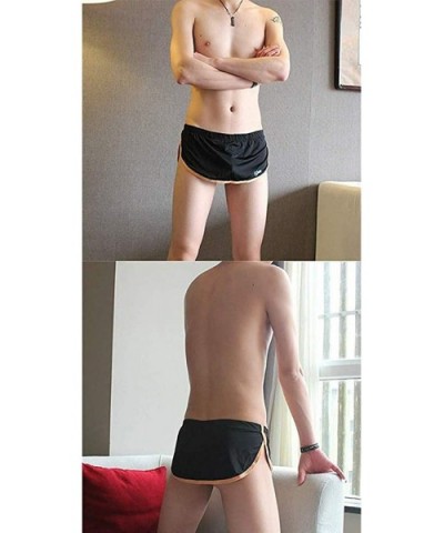 Men Split Side Boxer Short Briefs Loose Underpants Comfortable Boxer Shorts U Convex Pouch Home Sleep Shorts - White - CR18ZG...