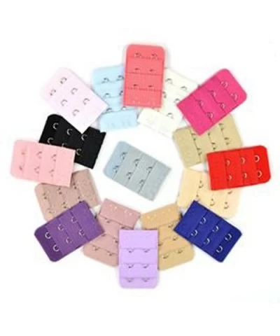 17 pcs Assorted Colors Women 2-Hook 3 Rows Spacing Bra Extender Strap - C811E3K40QF $12.84 Accessories