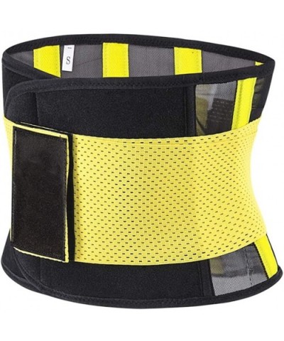 Unisex Waist Trainer Belt Exercise Girdle Waist Cincher Trimmer Workout Sauna Belt - Yellow - CR192M5ONTA $73.19 Bustiers & C...