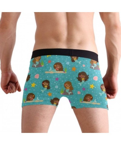 Mens Boxer Briefs Underwear Breathable Pouch Soft Underwear - Mermaid Girls Seamless Pattern - CX18ARKXLGO $25.10 Boxer Briefs