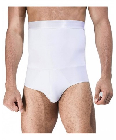 Men High Waist Shapewear Pouch Brief Boxer Shaper Tummy Control - White B - CH185DDEAK3 $28.64 Briefs