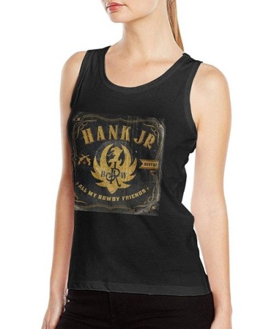 Hank Williams Jr Logo Womens Sexy Tank Particular Vest T Shirt Black - Black - C419DUDLRKM $29.74 Camisoles & Tanks