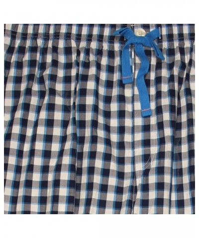 Men's Big and Tall Woven Poplin Sleep Bottoms Pajama Pants - Whiteness 202- Royal & Black - CL18U8773QH $50.63 Sleep Bottoms