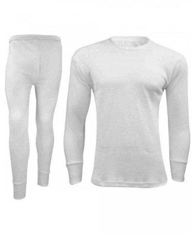 Mens Thermal Underwear Full Set Winter Workout Long Johns Long Sleeve Top Shirt Suit S-2XL - White - CZ19285SGTE $28.53 Therm...