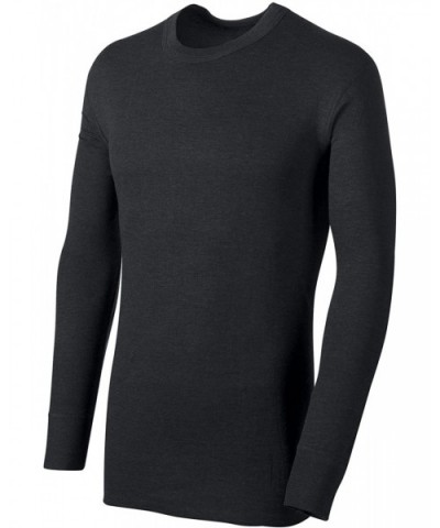 Men's Mid-Weight Thermal Crew-Neck Shirt - Black - C0123I4EJ6H $23.63 Thermal Underwear