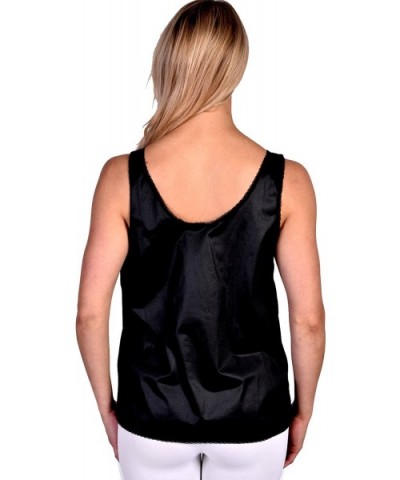 Satin Camisole for Under Blouse (S-4X) - Black - CG11PA9QWM7 $30.13 Camisoles & Tanks