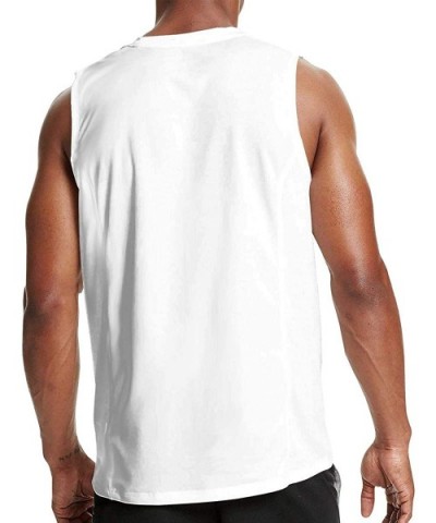 Men's Black Summer Round Neck Sleeveless T-Shirt Weird Sleeveless Vest for Home - Tiesto8 - CF19C6ZLIOI $33.76 Undershirts