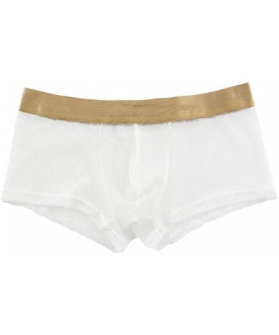 Men's Underwear Sexy Mesh Breathable Boxer Briefs Low Rise Cool Boxers See-Through Transparent Sexy Underwear Trunk - White -...