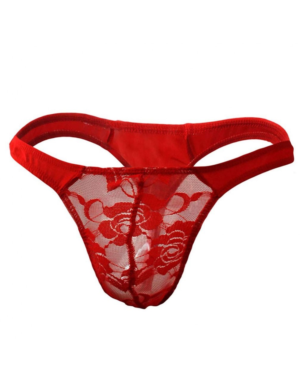 Men's Sexy Lingerie- Lace Mesh g-String Thongs Panties Briefs Underwear Red - CH196YU5WI4 $13.73 G-Strings & Thongs