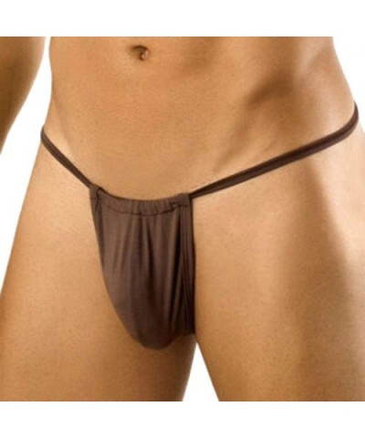 New Men T-Back Thin Thong Low-Waisted Underpants Sexy Comfortable Underwear Men's Underwear Collar Thong - Gray - CE1993XUHCY...