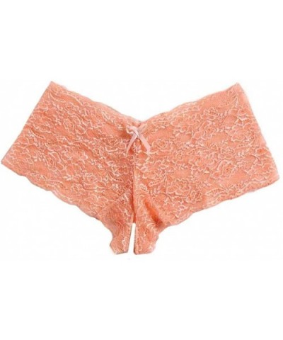 New Sexy Women Lace Lingerie Plus Size Underwear Open Crotch Bowknot Underwear - Orange - C518W64MWX2 $14.59 Bustiers & Corsets