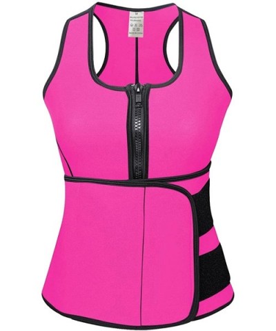 Neoprene Sweat Vest for Women- Slimming Body Shaper with Adjustable Waist Trimmer Belt - Pink - CJ1809GN3TO $32.62 Shapewear