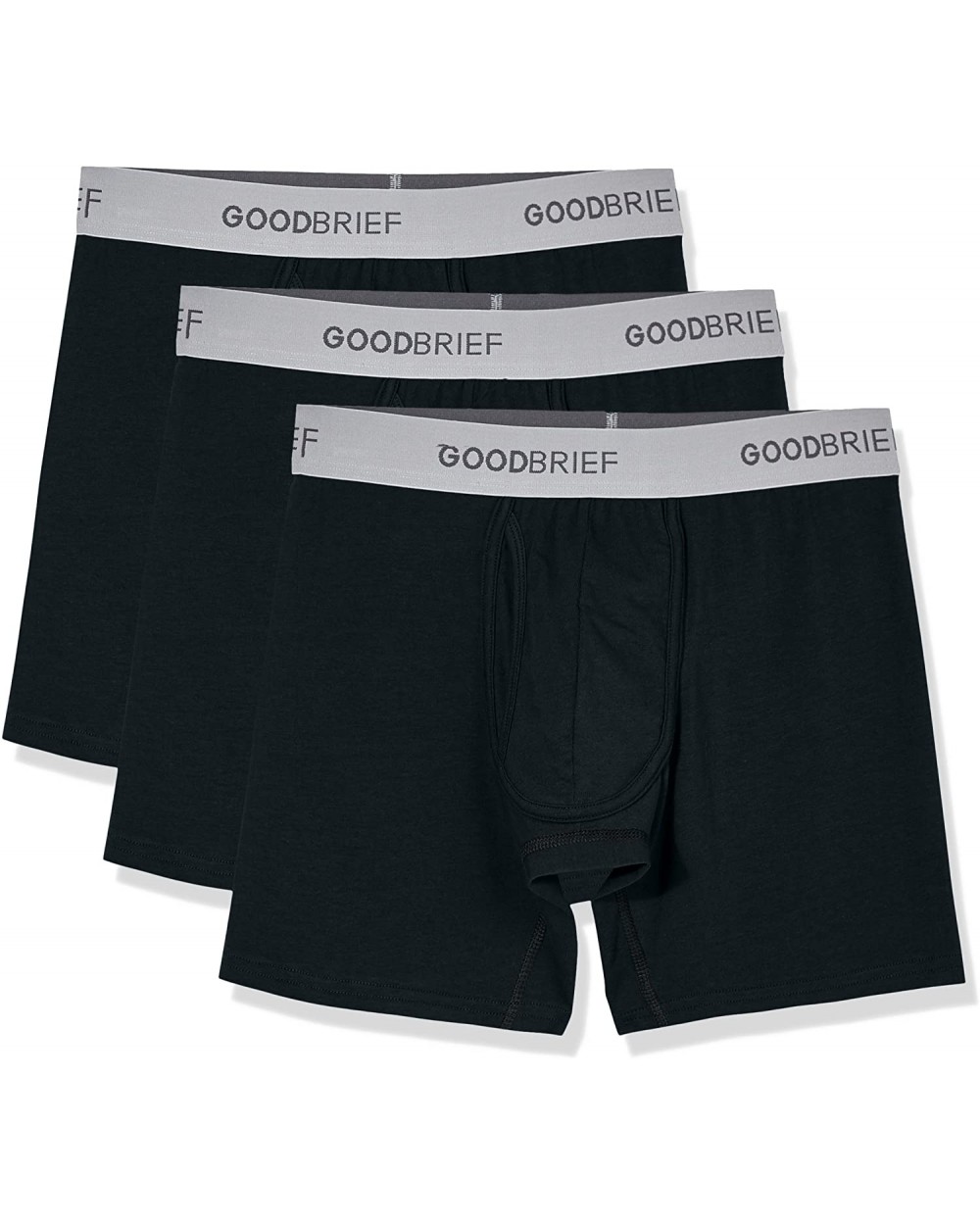 Men's Cotton Stretch Classic Fit Boxer Briefs (3-Pack or 5-Pack) - Black 3 Pack Soft Grey Waistband - C9189UD04K8 $29.24 Boxers