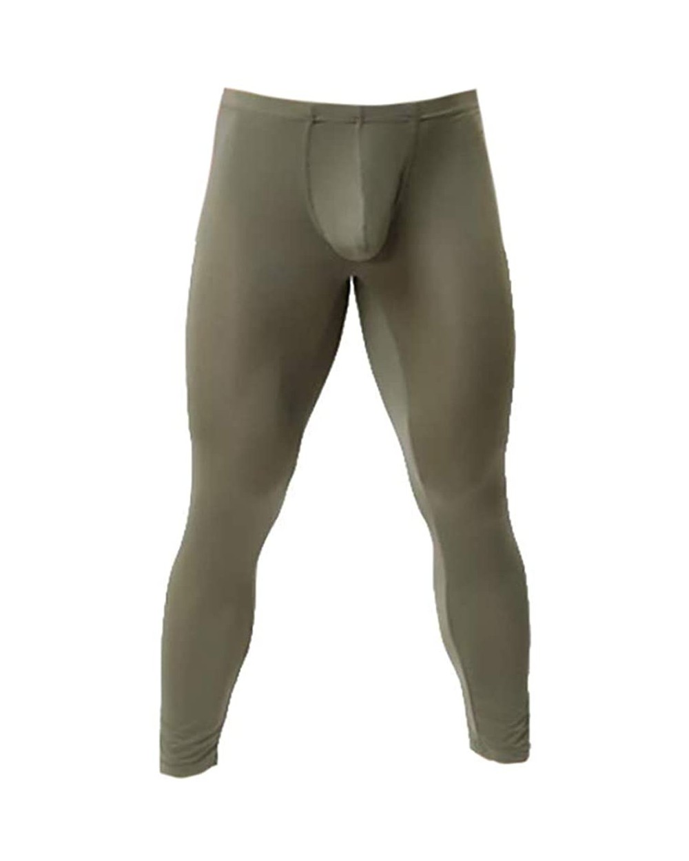 Men's Transparent Soft Long Pants Slim Legging Tights - Armygreen - CM18XH5SLH0 $32.72 Thermal Underwear