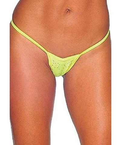 Women's V Front Thong - Neon Yellow - CC11D8XKPWL $17.38 Panties