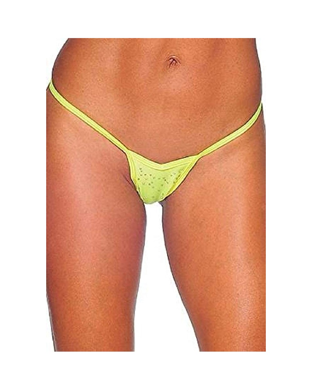 Women's V Front Thong - Neon Yellow - CC11D8XKPWL $17.38 Panties