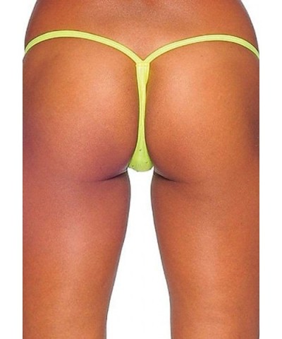 Women's V Front Thong - Neon Yellow - CC11D8XKPWL $17.38 Panties