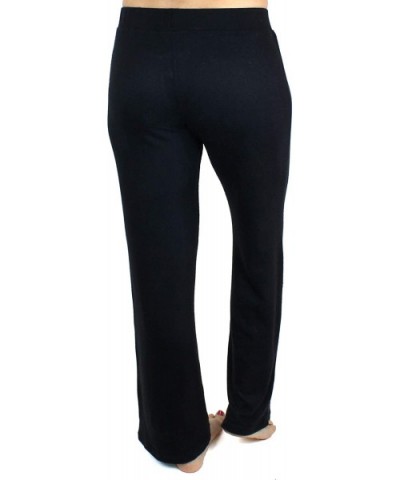 Women's Ultra Soft Sleep Lounge Sweatpants with Satin Tie - Cute Comfy Baggy Pants - Black - CU18KC6CL06 $24.29 Bottoms