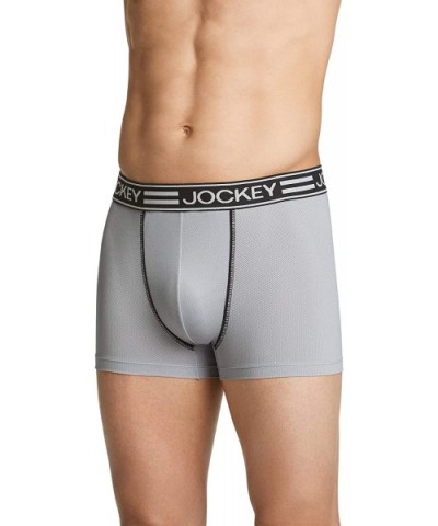 Men's Underwear Sport Max Mesh Trunk - Platinum Gray - C518UR8RC39 $15.16 Trunks