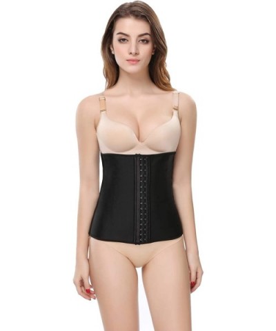 Corsets for Women-Women's Underbust Latex Sport Girdle Waist Trainer Corsets Hourglass Body Shaper Corset - Black - CJ18Z8YIW...