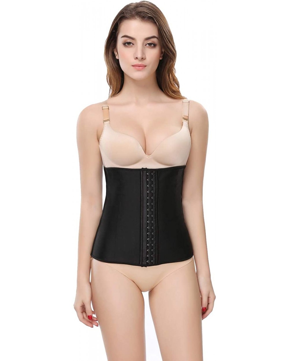 Corsets for Women-Women's Underbust Latex Sport Girdle Waist Trainer Corsets Hourglass Body Shaper Corset - Black - CJ18Z8YIW...