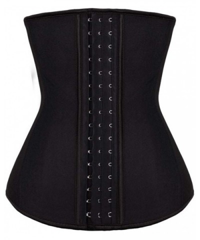 Corsets for Women-Women's Underbust Latex Sport Girdle Waist Trainer Corsets Hourglass Body Shaper Corset - Black - CJ18Z8YIW...