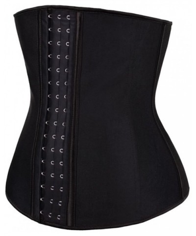 Corsets for Women-Women's Underbust Latex Sport Girdle Waist Trainer Corsets Hourglass Body Shaper Corset - Black - CJ18Z8YIW...