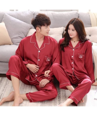 Women Pajama Set Womens Nightwear Sleepwear Loungewear Spring Homewear Pajama Set Sleep Sets Top and Bottoms Red - CL18NIN5EO...