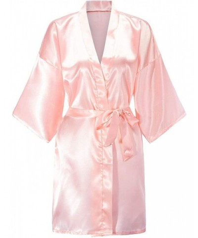 Women One Size Bride Bridesmaid Robes with Gold Glitter for Wedding Party - Pink - C518I09XN43 $21.77 Robes