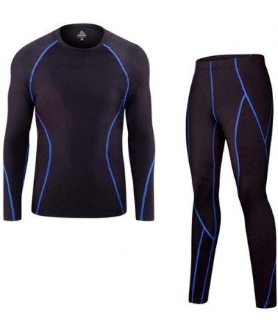 Mens Thermal Underwear Suit Winter Warm Stretchy Base Layer Compression Long Johns Set - C8192KSXQU9 $58.39 Thermal Underwear